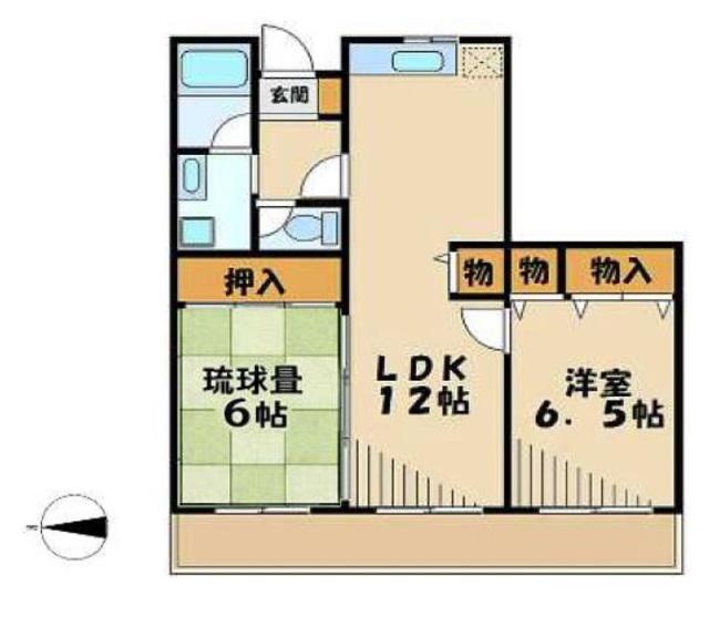 ホームズすみれが丘(2LDK/4階)の間取り写真