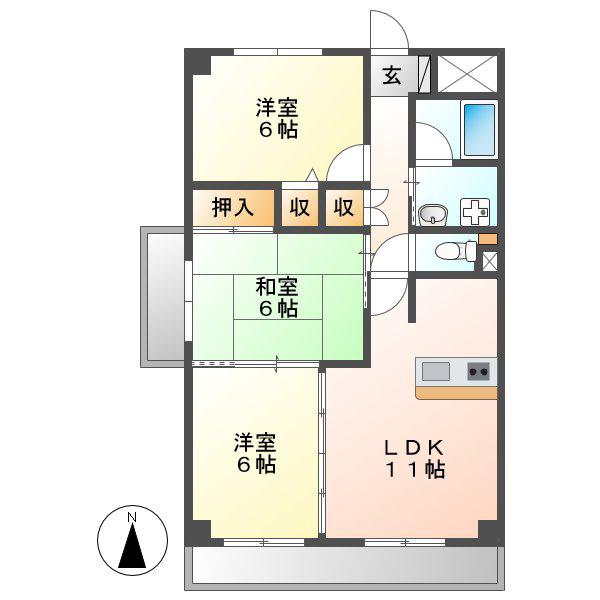 エトワール千代田(3LDK/8階)の間取り写真