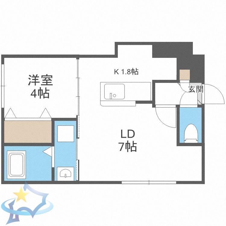B MONTAGNE(1LDK/1階)の間取り写真