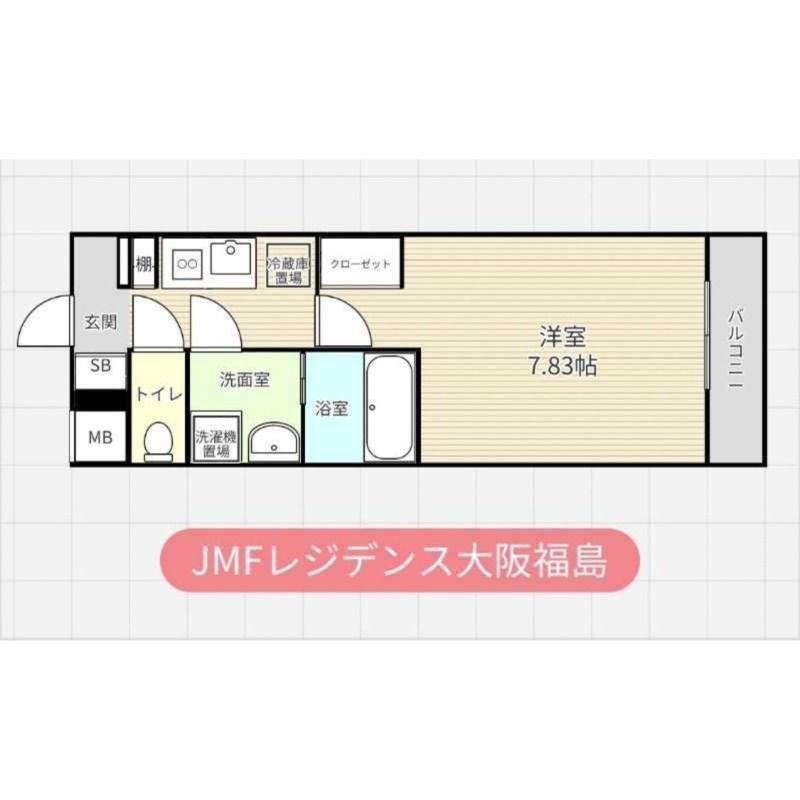 JMFレジデンス大阪福島(1K/5階)の間取り写真