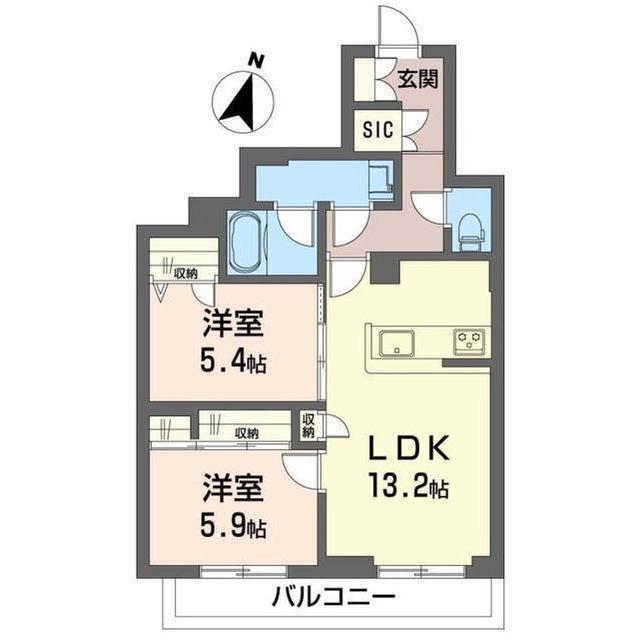 ウイスタリア(2LDK/3階)の間取り写真