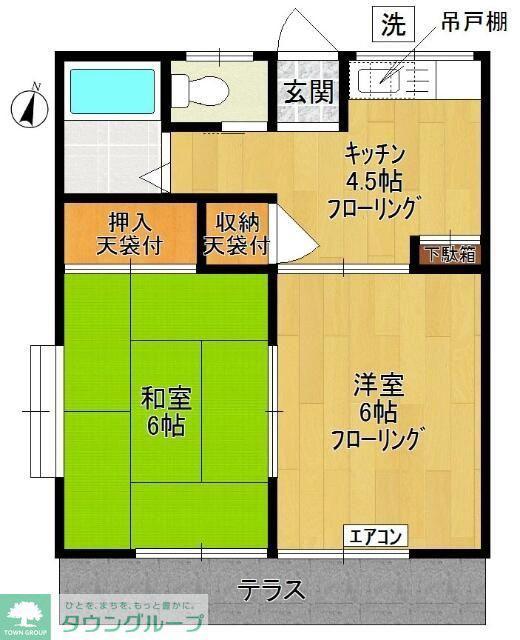 コーポゆう(2K/2階)の間取り写真
