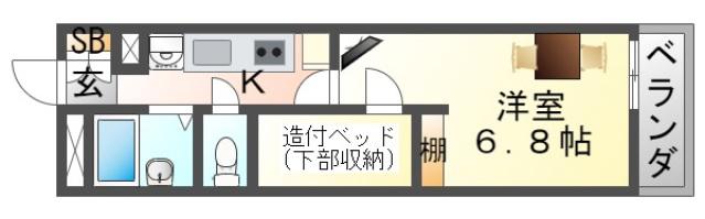 レオパレス千里山東(1K/3階)の間取り写真