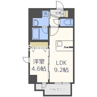 ハーヴェスト京町堀(1LDK/10階)の間取り写真