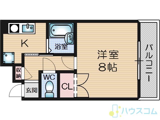 クリヨン千里北(1K/2階)の間取り写真