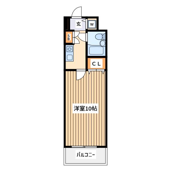 シティフォーラム梶ヶ谷(1K/2階)の間取り写真