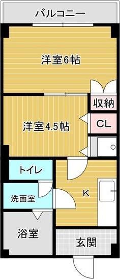 守山プラザ(2K/3階)の間取り写真