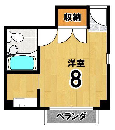 メゾン大垣(ワンルーム/2階)の間取り写真