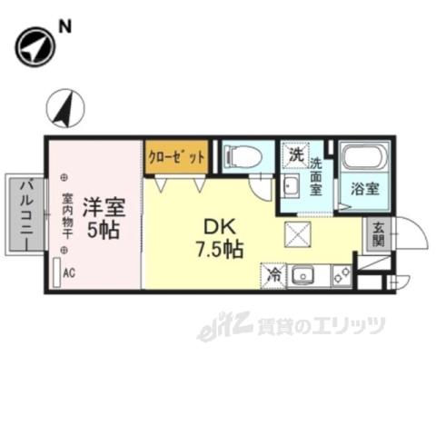 サン・ボナール(1DK/2階)の間取り写真