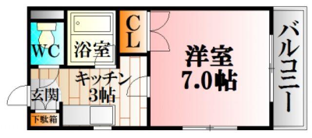 第二山口ビル(1K/2階)の間取り写真
