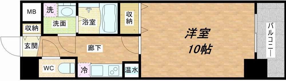 グレンパーク内本町(1K/4階)の間取り写真