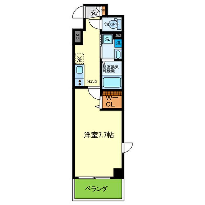 ブランシュ京橋(1K/2階)の間取り写真