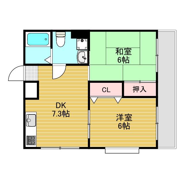 ハイムプレセア(2DK/3階)の間取り写真