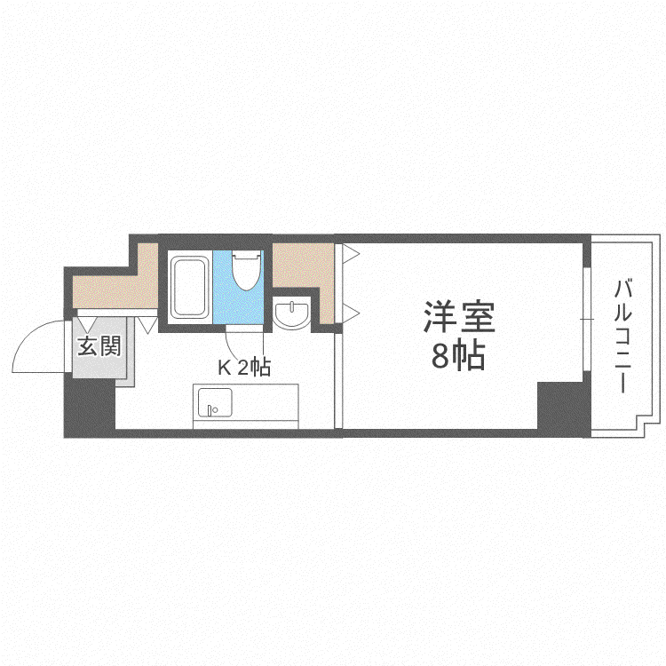 メゾンクレスト北大前(1K/2階)の間取り写真