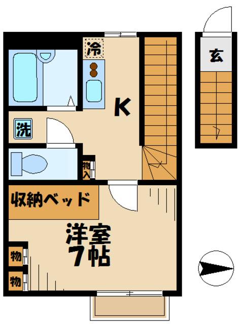 レオパレスYOSHINO(1K/2階)の間取り写真
