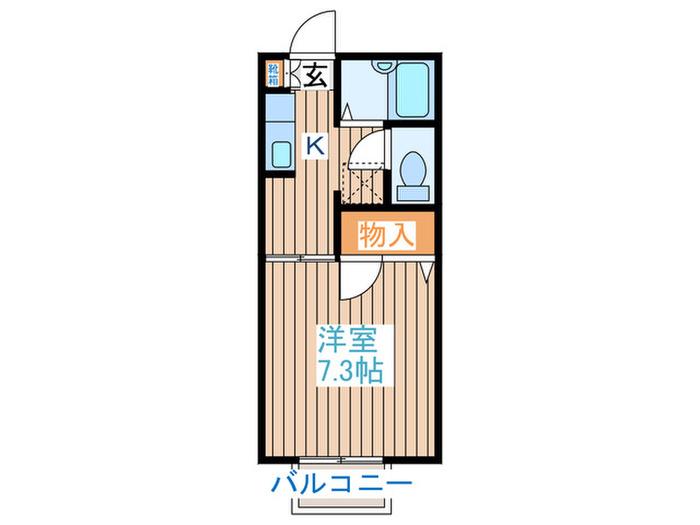 コーポTH2番館(1K/1階)の間取り写真
