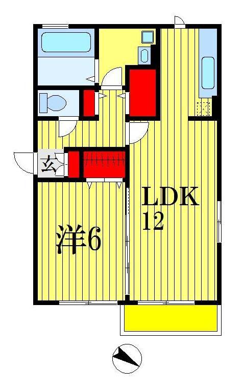 フォレストコート(1LDK/2階)の間取り写真