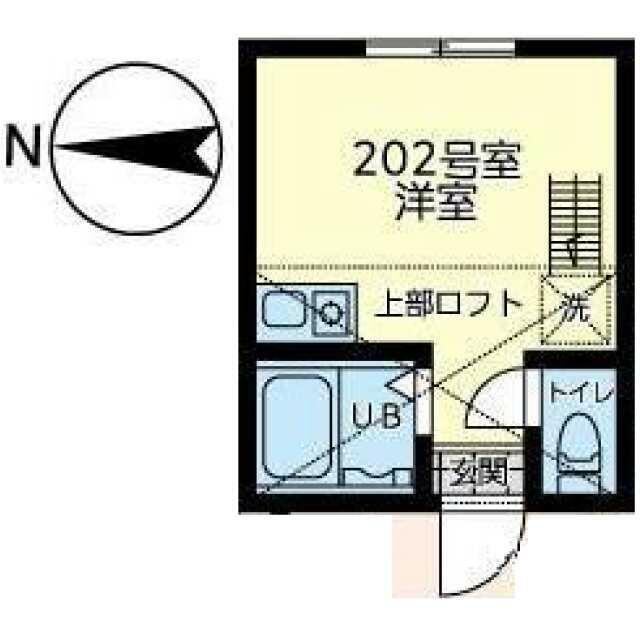 ユナイト戸塚ヴェルサイユの杜(ワンルーム/2階)の間取り写真