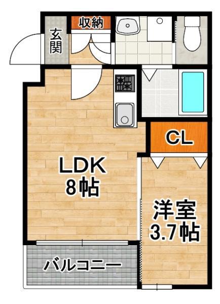 H-MAISON大正5(1LDK/1階)の間取り写真