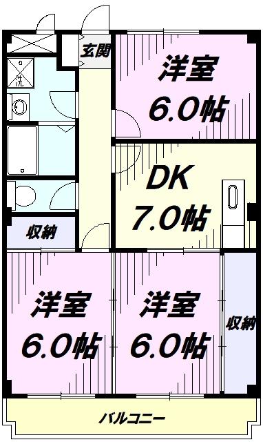 山彦パーク(3DK/2階)の間取り写真