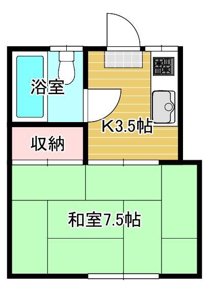 ストロベリーハイツ(2K/1階)の間取り写真