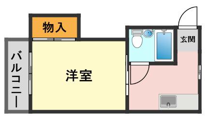 コーポ平田(1K/2階)の間取り写真