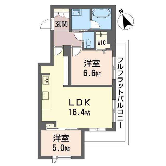 シャーメゾン クオソーレ(2LDK/4階)の間取り写真