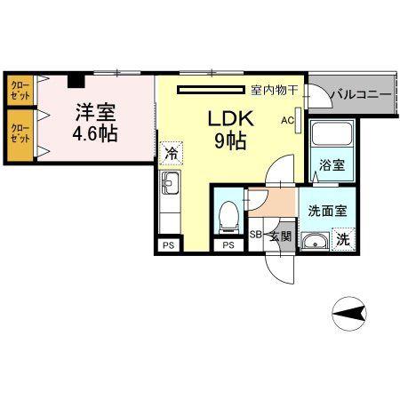 エスタシオン MT(1LDK/5階)の間取り写真
