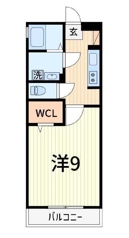 ブランエール(1K/1階)の間取り写真