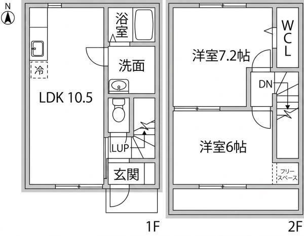 ファミール(2LDK/1階)の間取り写真