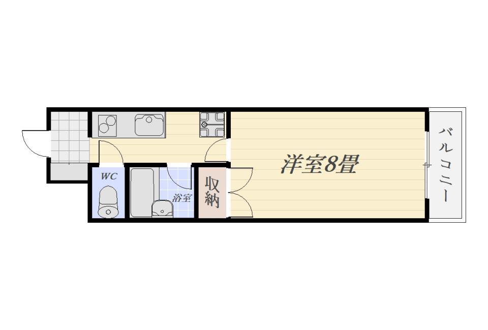ファインビュー高麗(1K/4階)の間取り写真