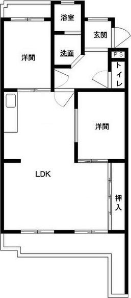 フィラアルタ左京山(2LDK/2階)の間取り写真