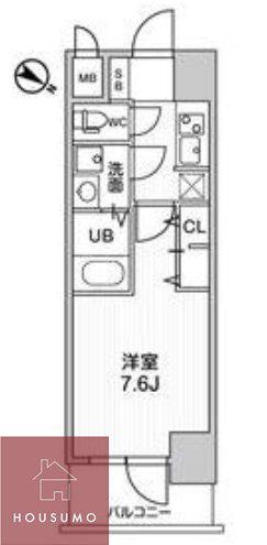 LA DOUCEUR西天満(1K/14階)の間取り写真