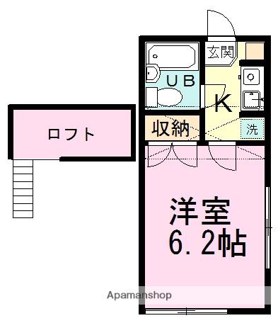 ジュネパレス船橋42(1K/2階)の間取り写真