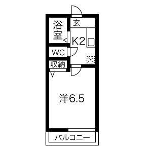 ヴィブレ浅井(1K/2階)の間取り写真