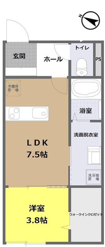 ACQUE TORRE(1LDK/2階)の間取り写真