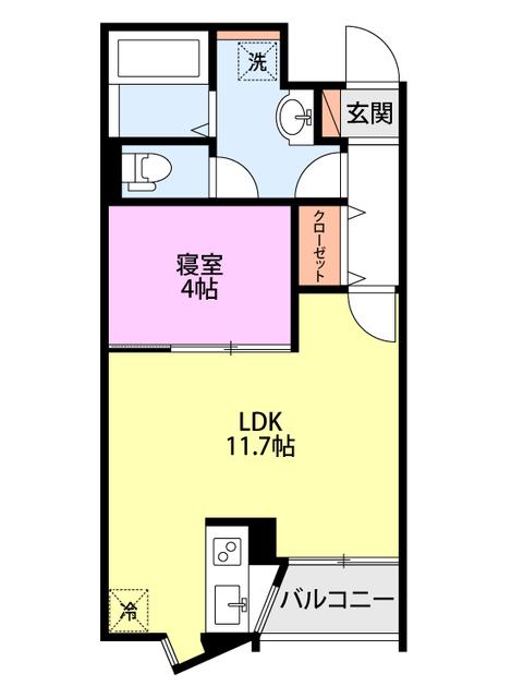COMMON南出来島3号棟(1LDK/2階)の間取り写真