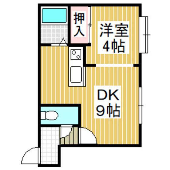 ステラ日吉B(1DK/3階)の間取り写真