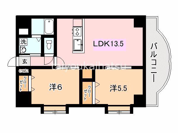 エクセラントメゾンー与次郎(2LDK/2階)の間取り写真