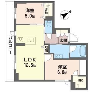 メゾンキング(2LDK/2階)の間取り写真