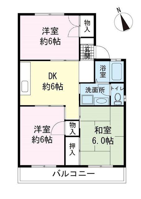 セジュールヤマト(3DK/2階)の間取り写真