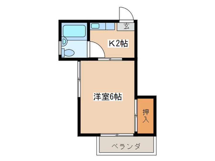 マルメゾン(1K/1階)の間取り写真