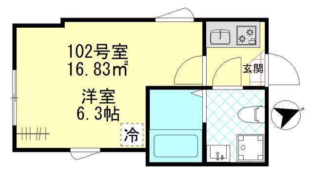 グランツ堀切(1K/1階)の間取り写真