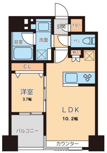 グランカーサ文京千石(1LDK/4階)の間取り写真