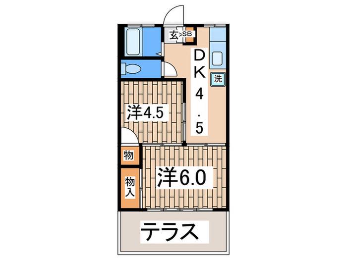 はやみ荘(2DK/1階)の間取り写真
