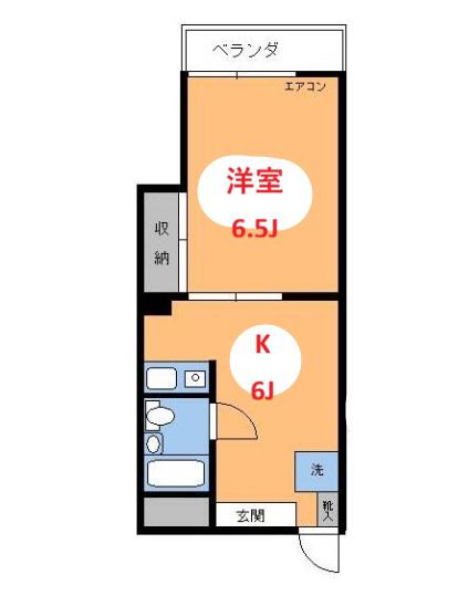 ルレーブ(1K/2階)の間取り写真