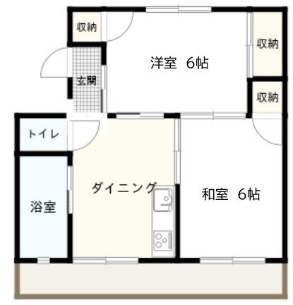 喜多村レジデンス(2DK/4階)の間取り写真