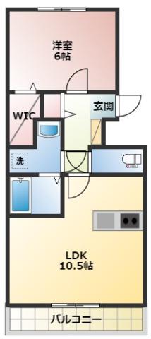 ビラミナミIII(1LDK/1階)の間取り写真