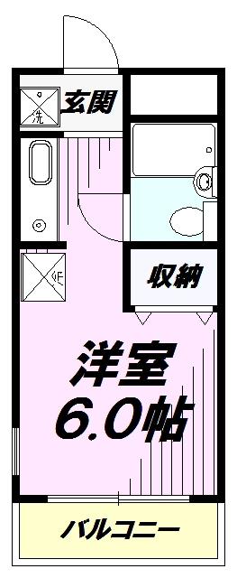 サンパレス(ワンルーム/1階)の間取り写真