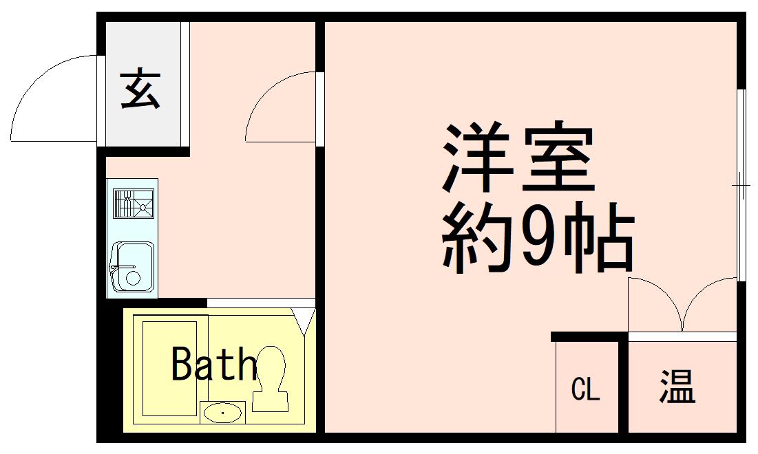 ヒューマンビレッジ(1K/3階)の間取り写真